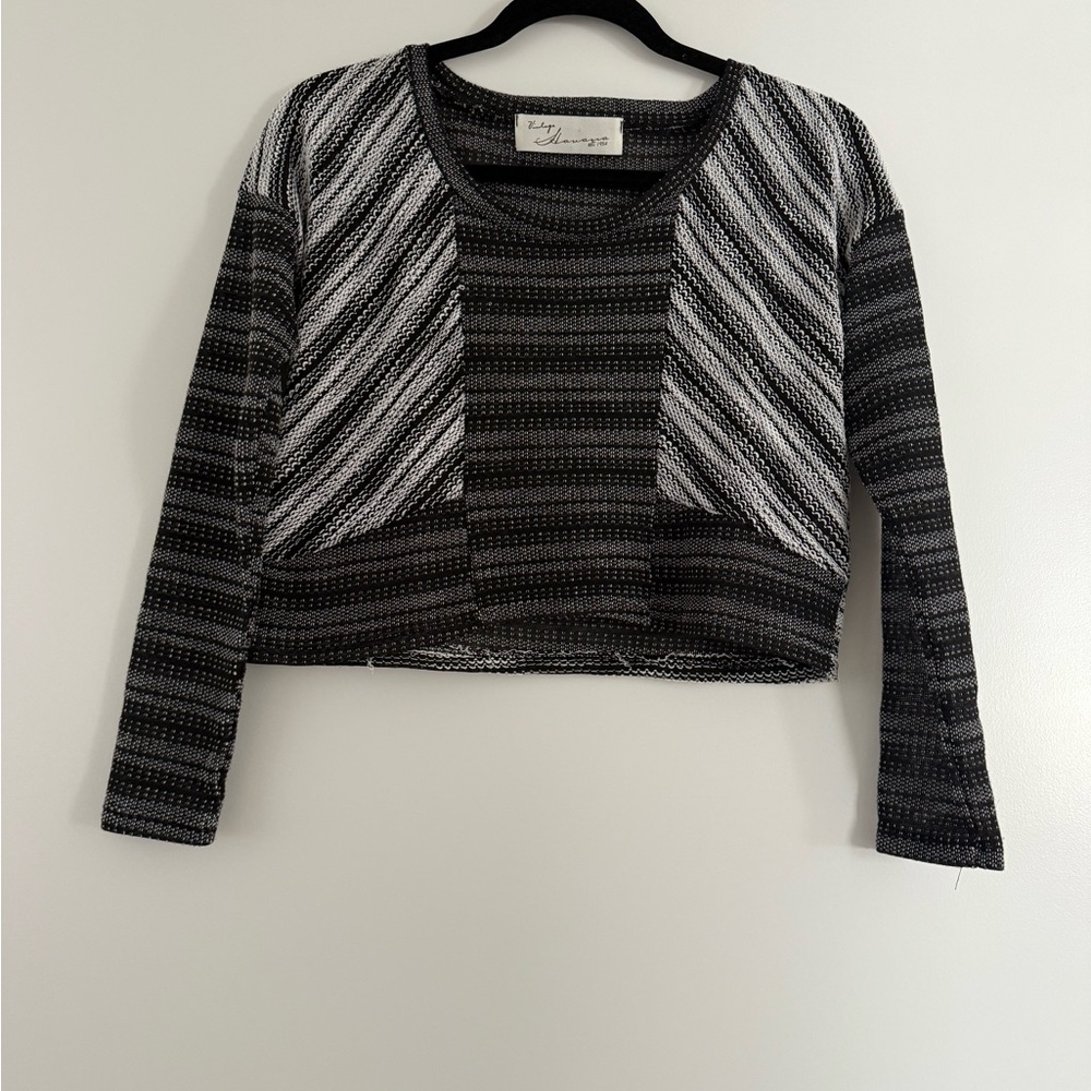 Vintage Havana Black and Gray Striped Sweater